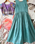 Aqua Blue Skirt with Lavender