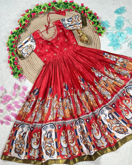Kalamkari Maroon Anarkali