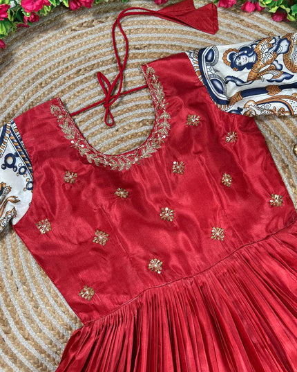 Kalamkari Maroon Anarkali