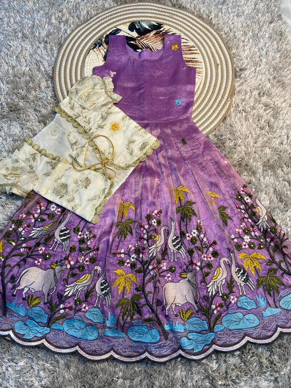 Soft Nylon Silk Gown with Coat