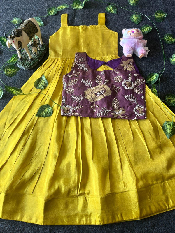 Viscose Tissue Gown with Handwork Coat