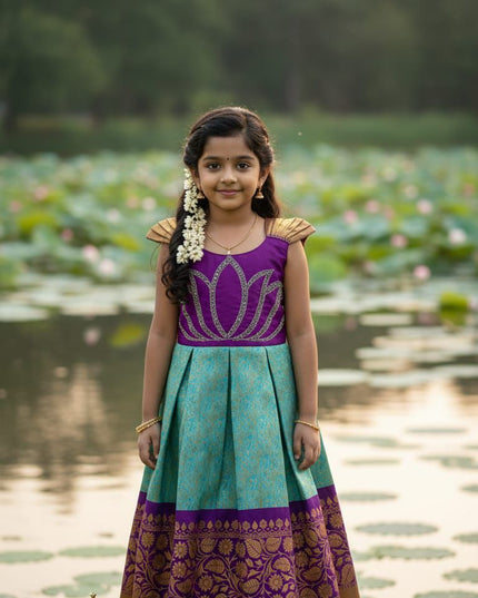 Royal Lotus Silk Frock