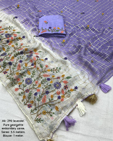 Pure Georgette Embroidered Sarees