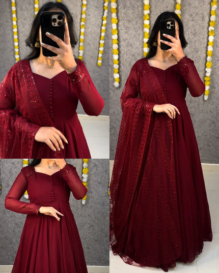 Faux Georgette Gown