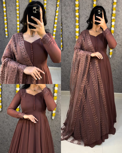 Faux Georgette Gown