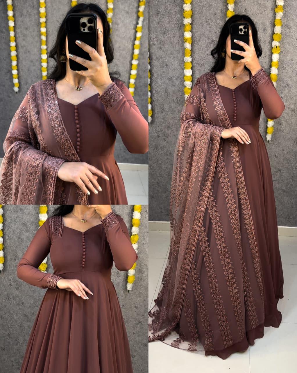 Faux Georgette Gown