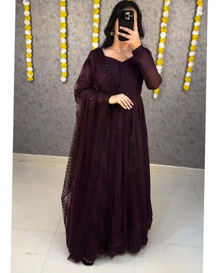 Faux Georgette Gown