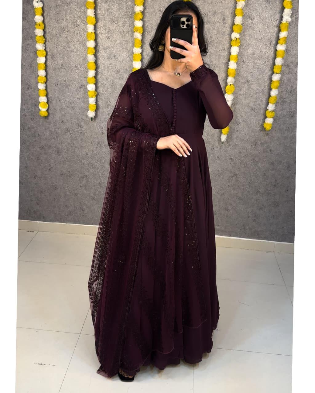 Faux Georgette Gown