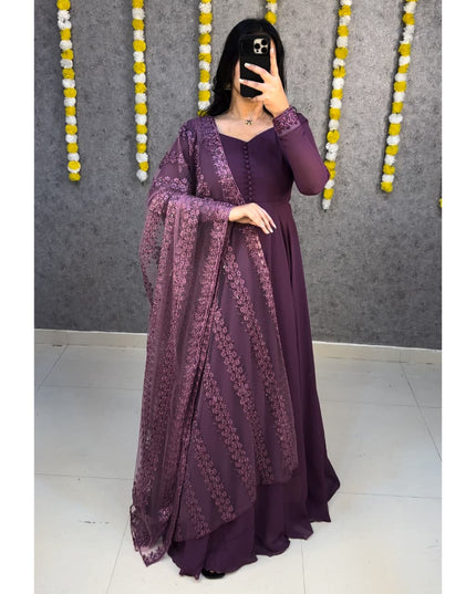 Faux Georgette Gown