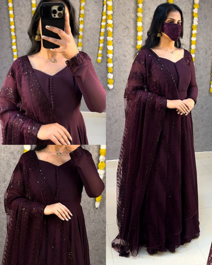 Faux Georgette Gown