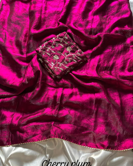 Fendy Sattin Plan Sarees