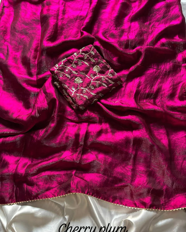Fendy Sattin Plan Sarees