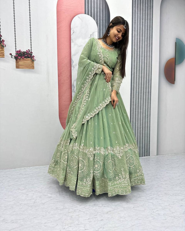 Heavy Fox Georgette Lehenga