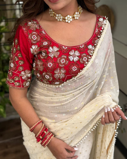 Cruchy Georgette Saree