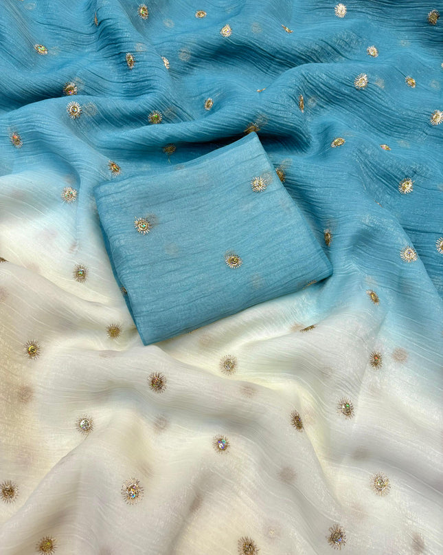 Soft Ombré Organza-Style Sarees