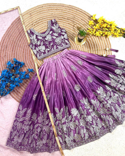 Embroidered Silk Lehenga Choli With Net Dupatta