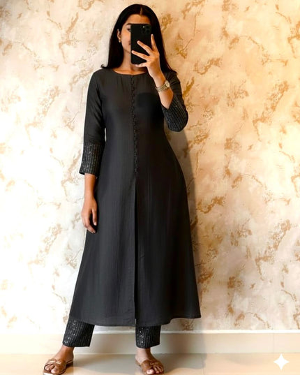 Blooming Vichitra Silk Kurta Set