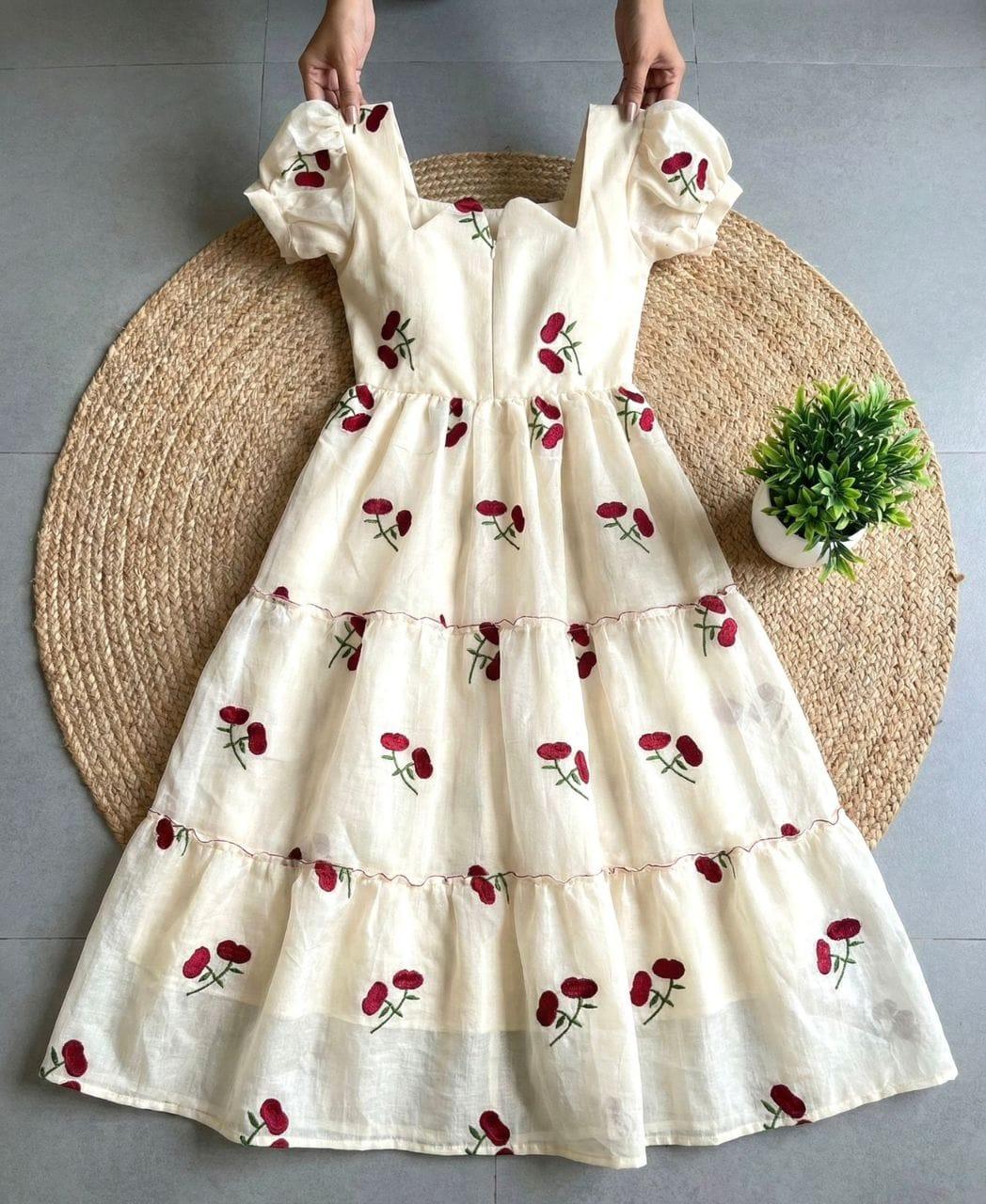 Chanderi Cotton Freeding Frocks