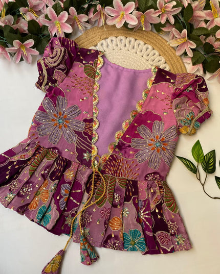 Tissue Silk Gown With Coat