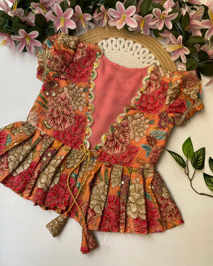 Tissue Silk Gown With Coat