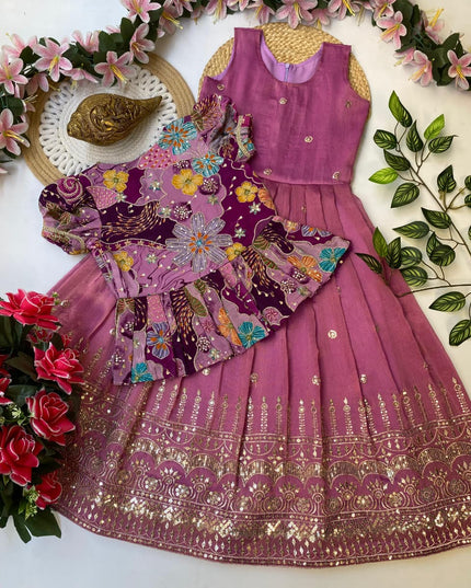 Tissue Silk Gown With Coat