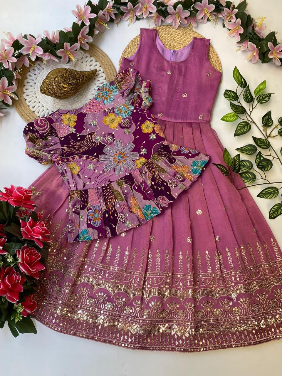 Tissue Silk Gown with Coat