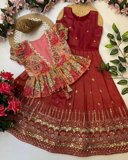 Tissue Silk Gown With Coat