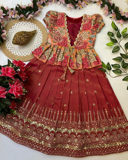 Tissue Silk Gown With Coat