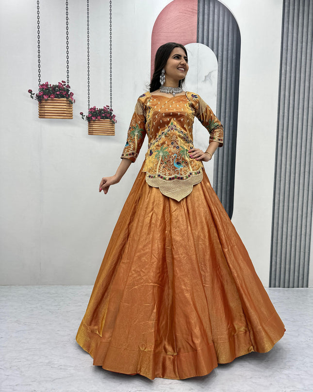 Pure Silk Satin Lehenga