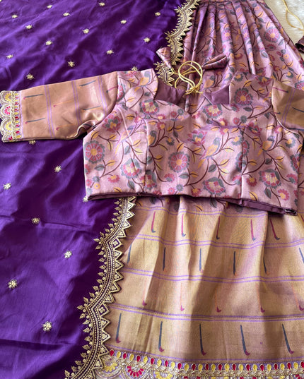 Rich Floral Weave Lehangas