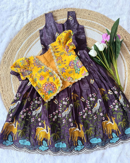 premium Gown With Print Coat Dresses