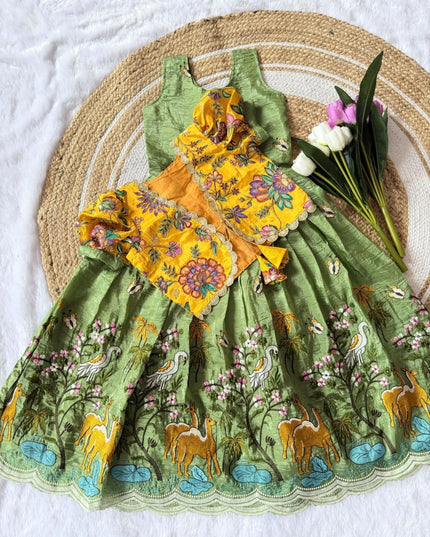 premium Gown With Print Coat Dresses