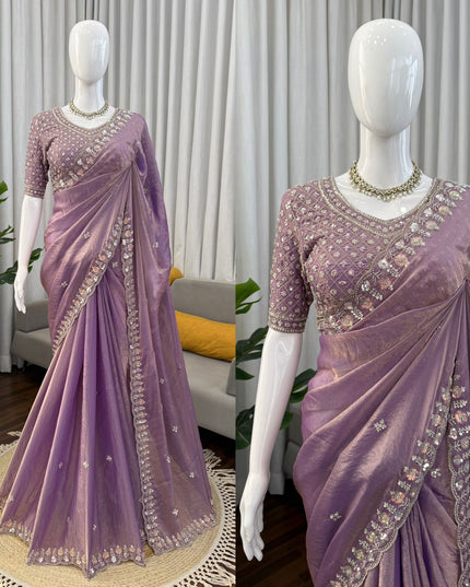 Royal Lilac Drape Saree