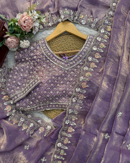 Royal Lilac Drape Saree