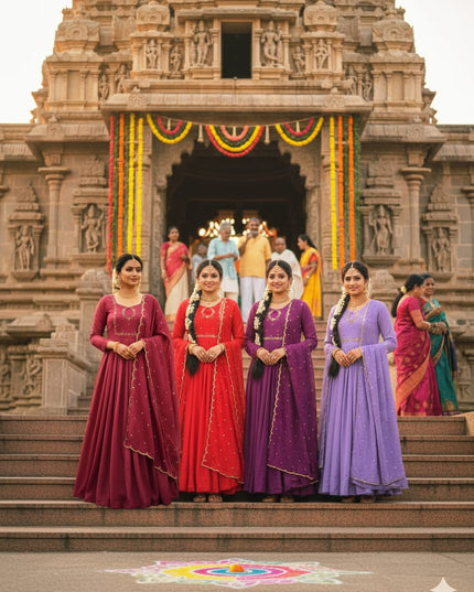 Premium Vichitra silk with Maggam Hand work Dresses