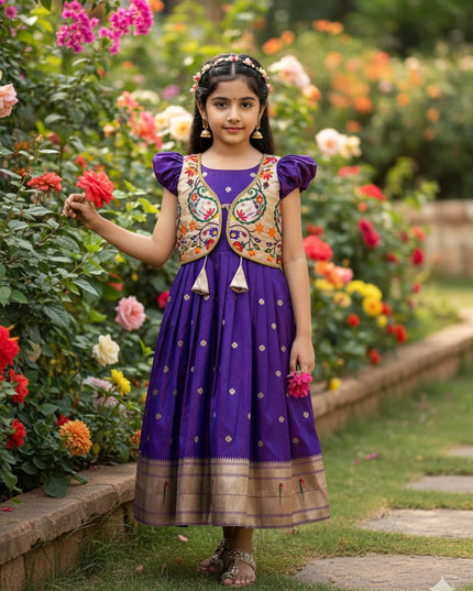Trending Paithani Gown With Coat