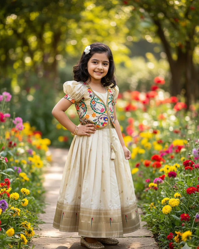 Trending Paithani Gown With Coat