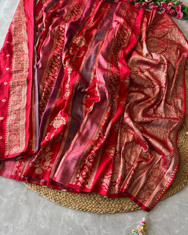 Pure Soft khadi Georgette Zari Tissue Silk Sarees