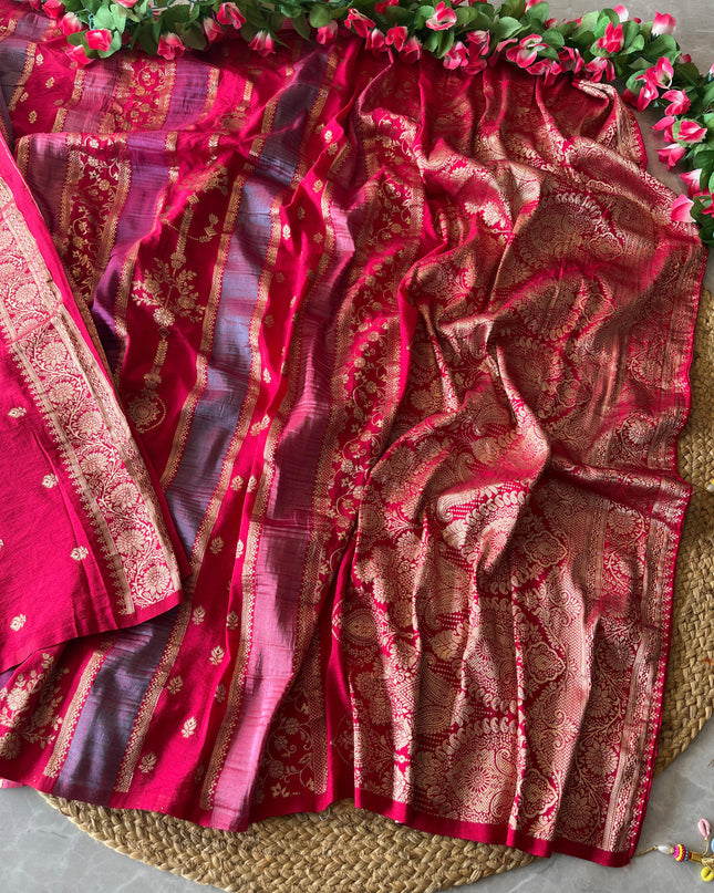 Pure Soft khadi Georgette Zari Tissue Silk Sarees