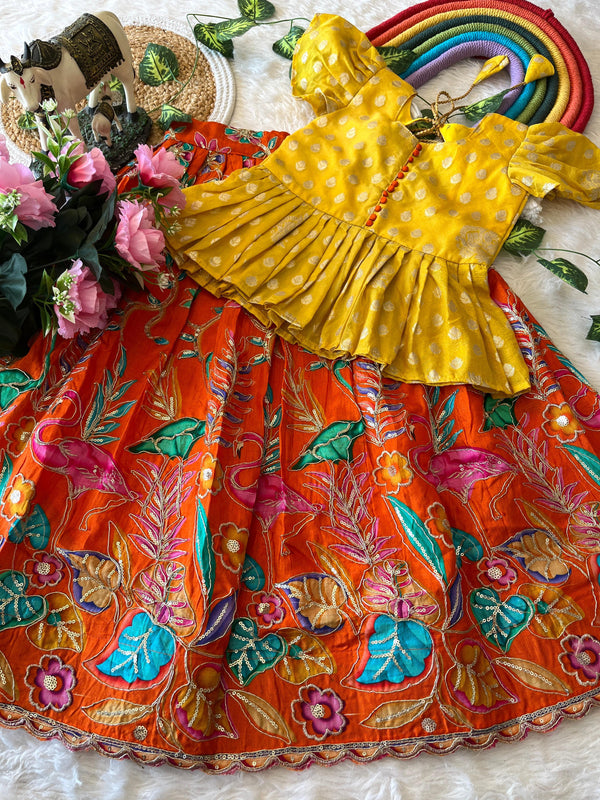 Viscose Dola Silk Kids Lehenga