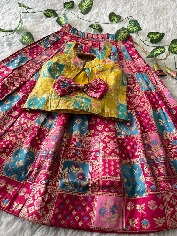 Soft Dola Silk Kids Lehenga