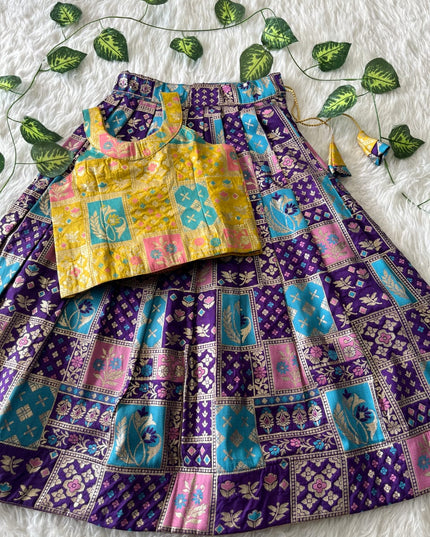Soft Dola Silk Kids Lehenga