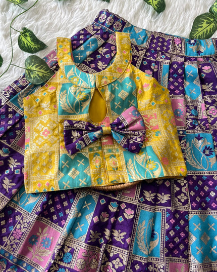 Soft Dola Silk Kids Lehenga