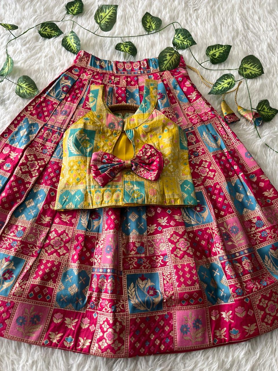 Soft Dola Silk Kids Lehenga