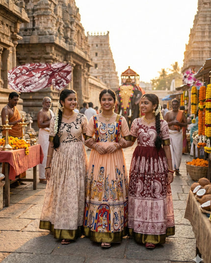Soft Dola Silk Kalamkari Gown