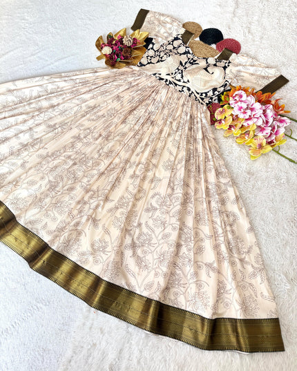 Soft Dola Silk Kalamkari Gown
