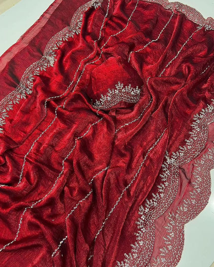 Fendy Chiffon  Diamond Work Sarees