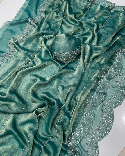 Fendy Chiffon  Diamond Work Sarees