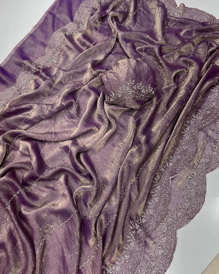 Fendy Chiffon  Diamond Work Sarees