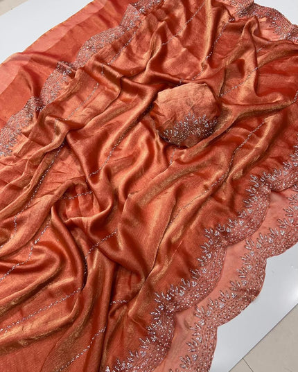 Fendy Chiffon  Diamond Work Sarees